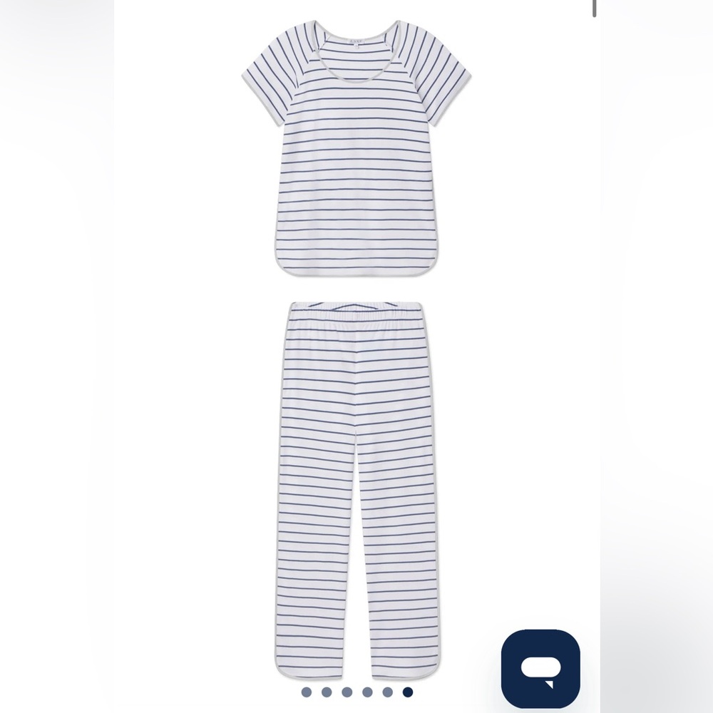Pima Short-Long Set- Tan & White